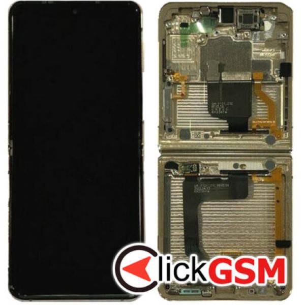 Piesa Display Pliabil Cu Touchscreen Rama Si Balama Auriu Samsung Galaxy Z Flip4 342t