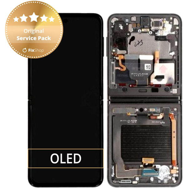 Samsung Galaxy Z Flip3 5G · Samsung Galaxy Z Flip 3 F711B - Ecran LCD + Sticla Tactila + Rama (Phantom Black) - GH82-26273A, GH82-27243A, GH82-27244A Genuine Service Pack