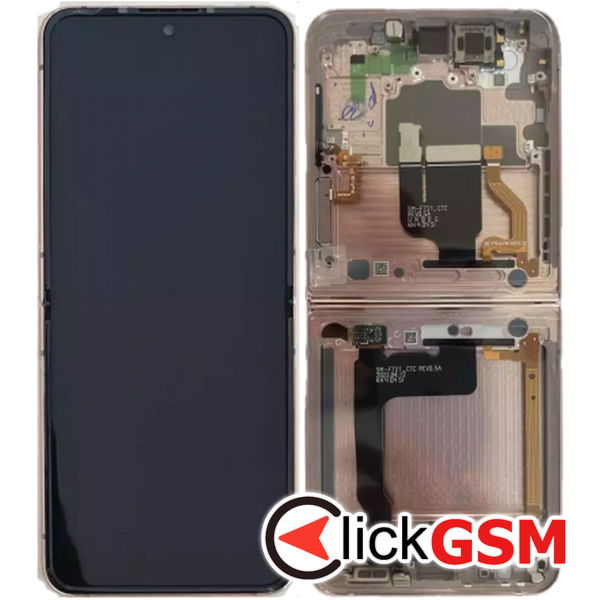 Piesa Display Pliabil Cu Touchscreen Rama Si Balama Pink Samsung Galaxy Z Flip4 2wyy