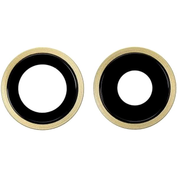 Geam Camera cu Ornament Apple iPhone 11 · Apple iPhone 11 - Sticla Camera Spate cu Rama (Yellow) - 2buc