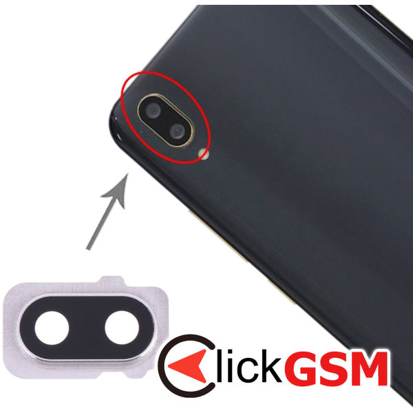 Piesa Piesa Geam Camera Cu Ornament Argintiu Vivo X21 201d