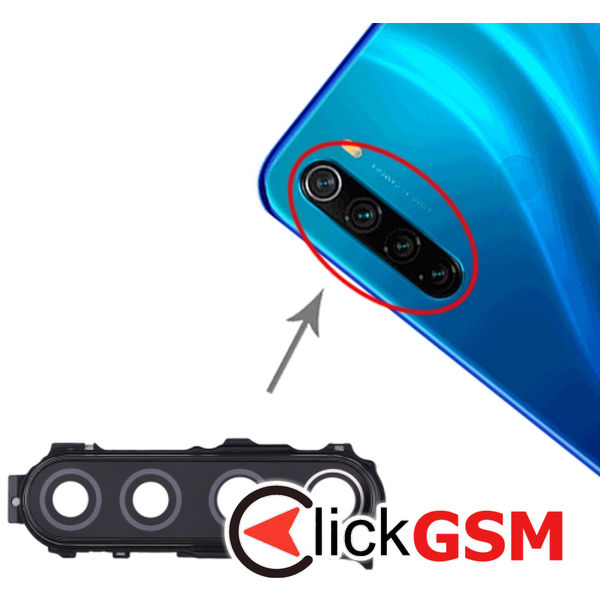 Piesa Geam Camera Cu Ornament Black Xiaomi Redmi Note 8 1zen