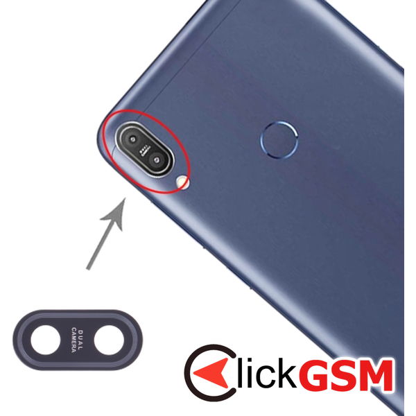 Piesa Geam Camera Cu Ornament Negru Asus Zenfone Max Pro M1 253t