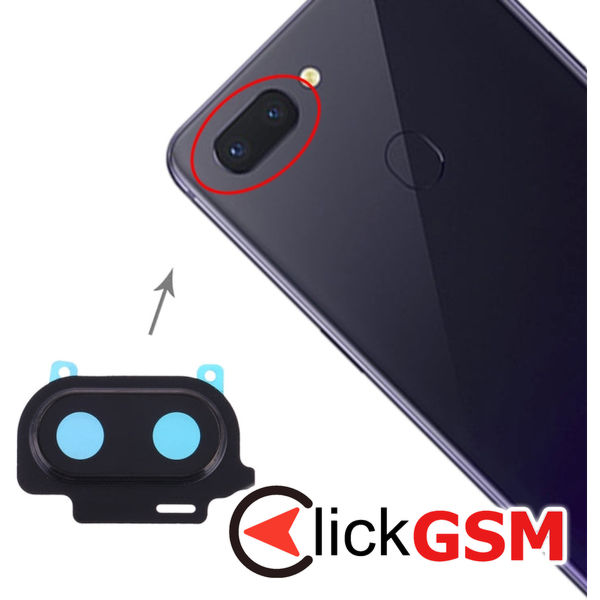 Piesa Piesa Geam Camera Cu Ornament Negru Oppo R15 1x6z