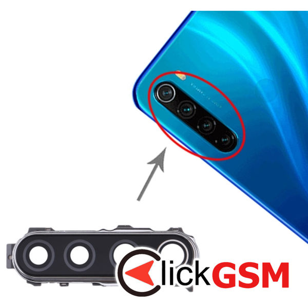 Piesa Geam Camera Cu Ornament Silver Xiaomi Redmi Note 8 1zes