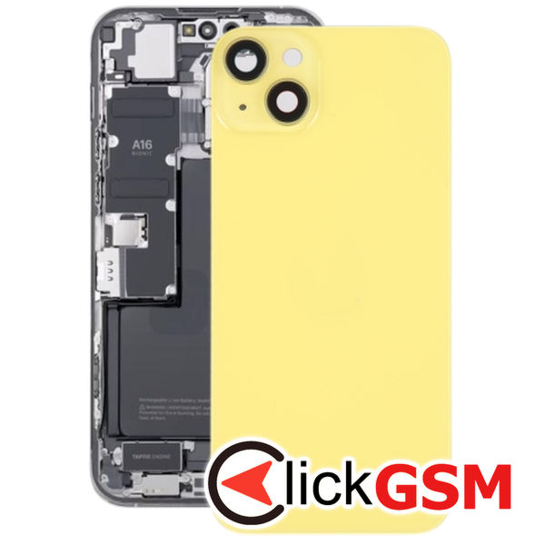 Piesa Piesa Geam Spate Yellow Apple Iphone 14 4f7d