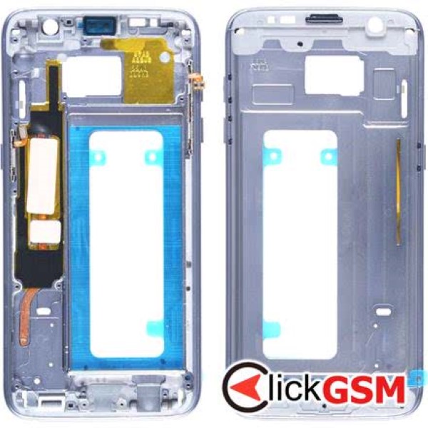 Piesa Piesa Mijloc Cu Buton Pornire Butoane Volum Si Buton Lateral Albastru Samsung Galaxy S7 Edge 36l