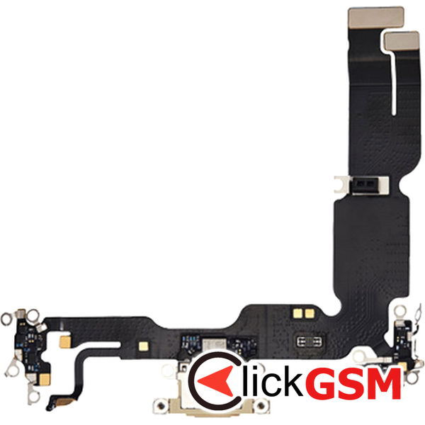 Piesa Modul Incarcare Cu Microfon Si Mufa Incarcare Galben Apple Iphone 15 Plus 30d