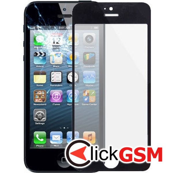 Piesa Sticla Black Apple Iphone 5s 4fab