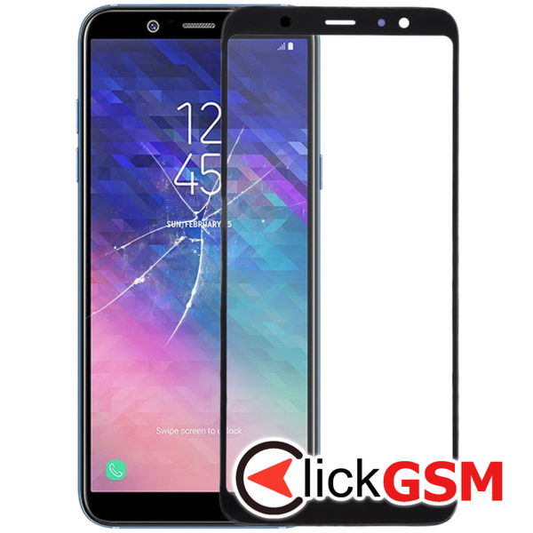 Piesa Sticla Cu Oca Black Samsung Galaxy A6 Plus 2018 4cgi