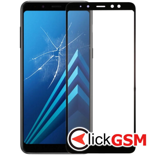 Piesa Sticla Cu Oca Black Samsung Galaxy A8 2018 4cft