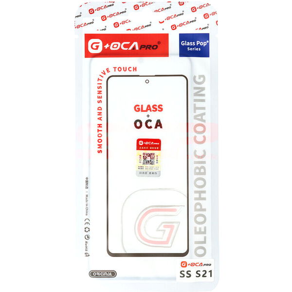 Sticla cu OCA Negru Samsung Galaxy S21 5G · Geam cu OCA Samsung Galaxy S21 / G991 BLACK (G+OCA Pro)