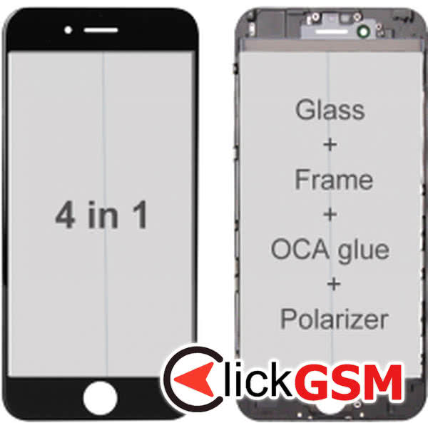 Piesa Sticla Cu Rama Oca Polarizator Pentru Apple Iphone 6 Plus Negru Hv4
