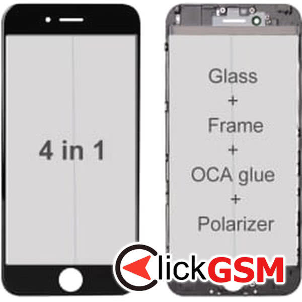 Piesa Sticla Cu Rama Oca Polarizator Pentru Apple Iphone 6s Plus Negru Hgj