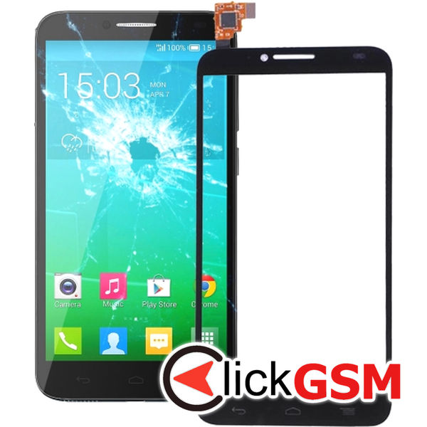 Piesa Piesa Sticla Cu Touchscreen Black Alcatel Onetouch Idol 2 24he