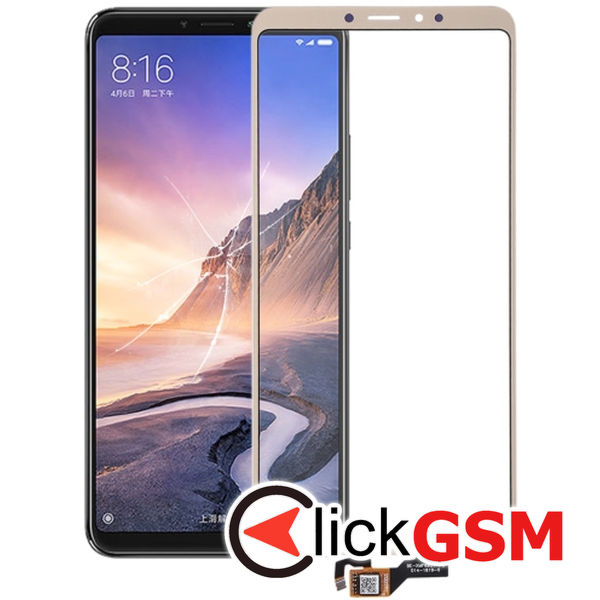 Piesa Piesa Sticla Cu Touchscreen Gold Xiaomi Mi Max 3 4p30