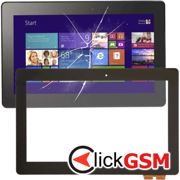 Piesa Sticla Cu Touchscreen Negru Galben Asus Transformer Book 2t5j