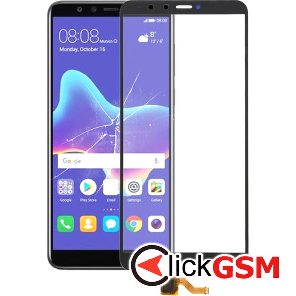 Piesa Piesa Sticla Cu Touchscreen Negru Huawei Y9 2018 1dvq