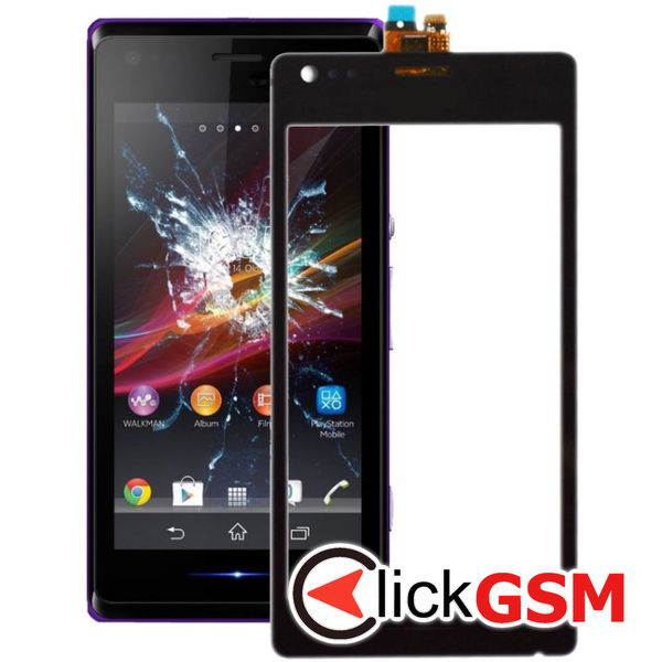 Piesa Sticla Cu Touchscreen Negru Sony Xperia M 211w