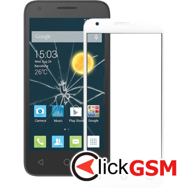 Piesa Sticla Cu Touchscreen White Alcatel Onetouch Pixi 3 4.5 24hm