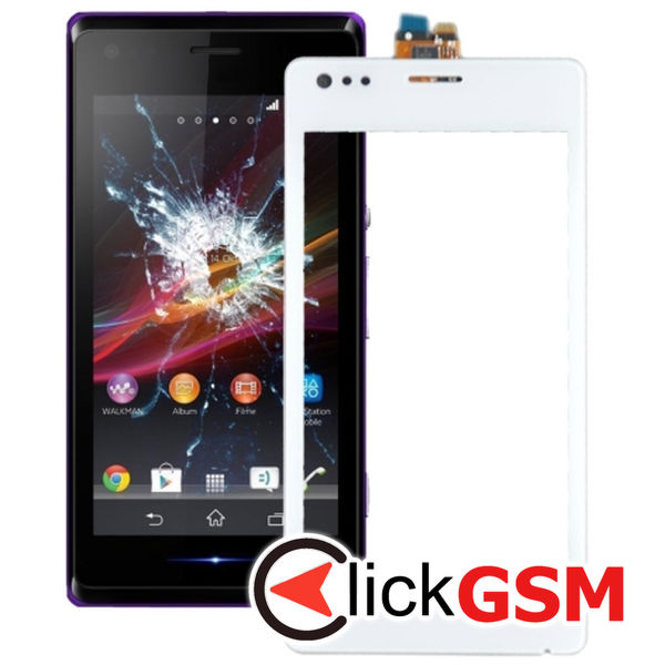 Piesa Sticla Cu Touchscreen White Sony Xperia M 4otx