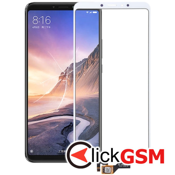 Piesa Piesa Sticla Cu Touchscreen White Xiaomi Mi Max 3 25xh