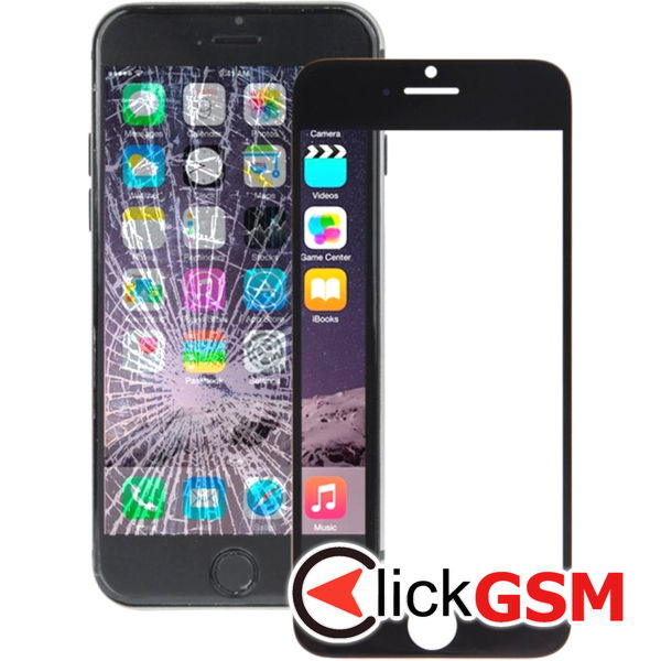 Piesa Piesa Sticla Negru Apple Iphone 6 Plus 4fcx