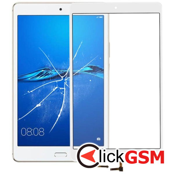 Piesa Sticla White Huawei Mediapad M3 3d6