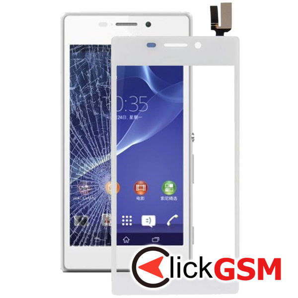 Piesa Sticla White Sony Xperia M2 1zrv