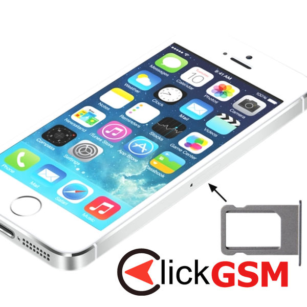 Piesa Piesa Suport Sim Argintiu Apple Iphone 5s 4fbo