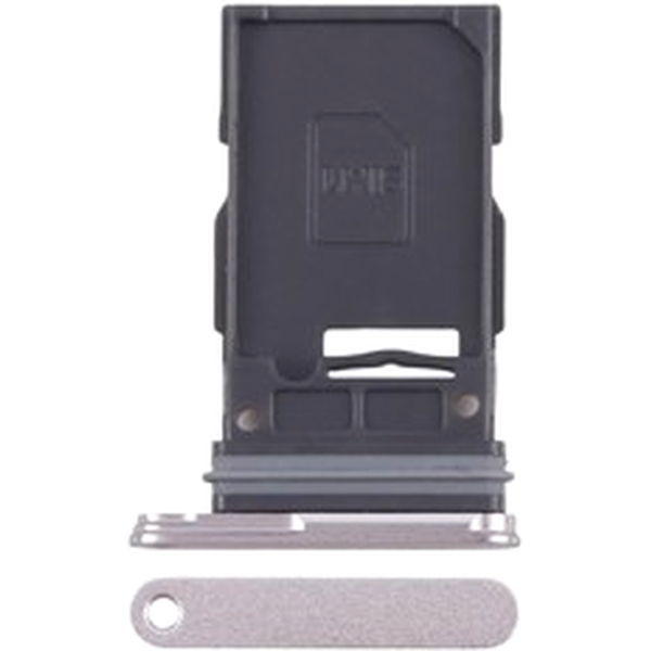 Suport SIM Argintiu Samsung Galaxy S24 FE · For Samsung Galaxy S24 FE S721 SIM Tray Holder Replacement (Without Logo) - Silver