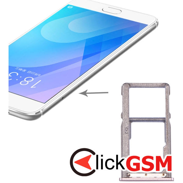 Piesa Suport Sim Auriu Meizu M6 Note 24u4