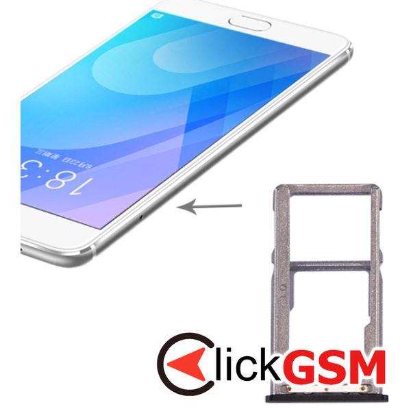 Piesa Suport Sim Black Meizu M6 Note 3f2l