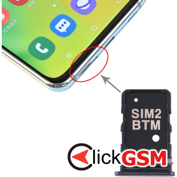 Piesa Suport Sim Black Samsung Galaxy A80 4cql