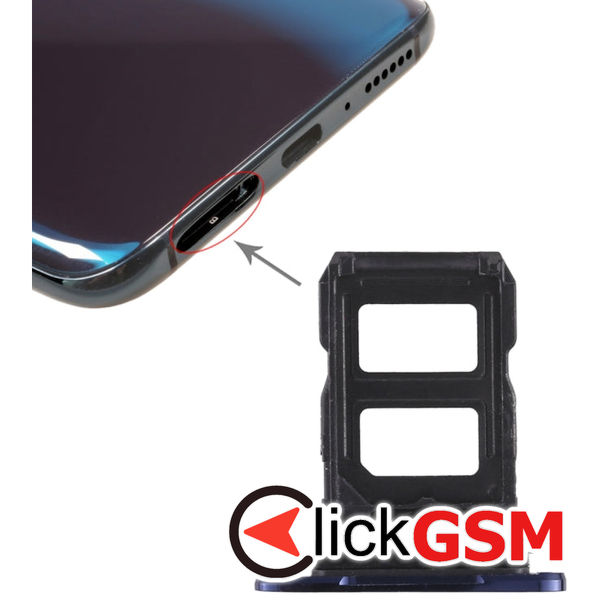 Piesa Piesa Suport Sim Cu Suport Card Albastru Oppo R17 Pro 1x1h