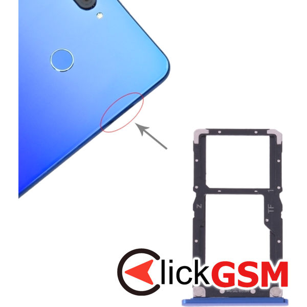 Piesa Piesa Suport Sim Cu Suport Card Albastru Xiaomi Mi 8 Lite 1z3m