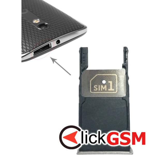 Piesa Piesa Suport Sim Cu Suport Card Argintiu Motorola Moto X Style 22n9