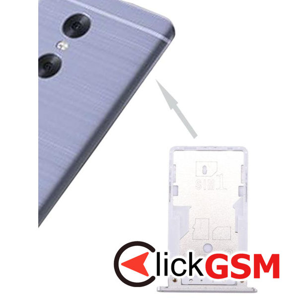 Piesa Suport Sim Cu Suport Card Argintiu Xiaomi Redmi Pro 1z4f