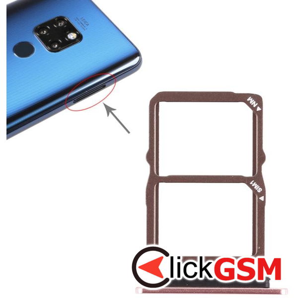 Piesa Suport Sim Cu Suport Card Auriu Huawei Mate 20 2dvh