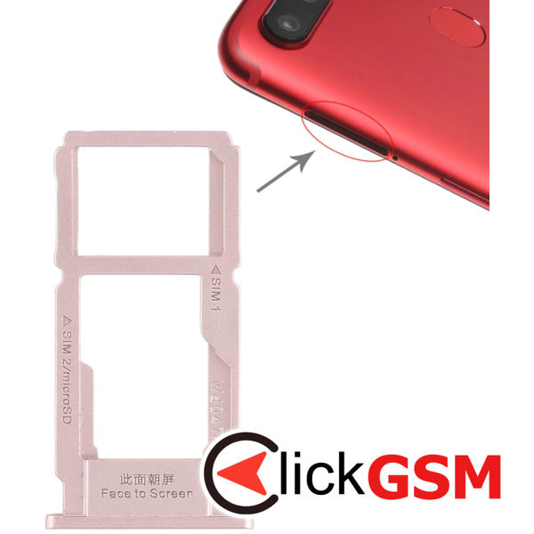 Piesa Suport Sim Cu Suport Card Auriu Oppo R11 1wx7