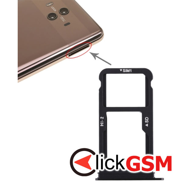 Piesa Piesa Suport Sim Cu Suport Card Black Huawei Mate 10 2duv