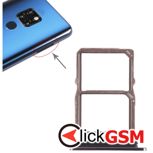 Piesa Piesa Suport Sim Cu Suport Card Black Huawei Mate 20 2dvf