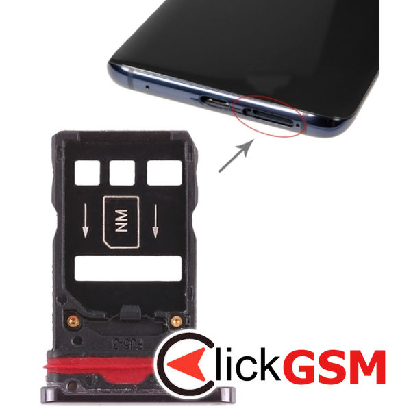 Piesa Piesa Suport Sim Cu Suport Card Black Huawei Mate 20 Pro 2dv5