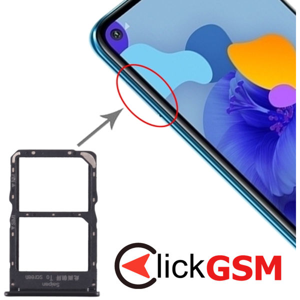 Piesa Piesa Suport Sim Cu Suport Card Black Huawei Mate 30 Lite 2bcm