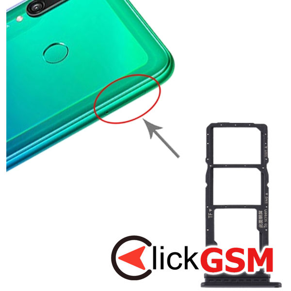 Piesa Piesa Suport Sim Cu Suport Card Black Huawei Y7p 24nn