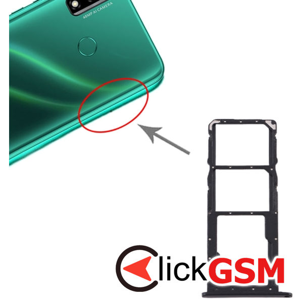 Piesa Piesa Suport Sim Cu Suport Card Black Huawei Y8s 2bp6