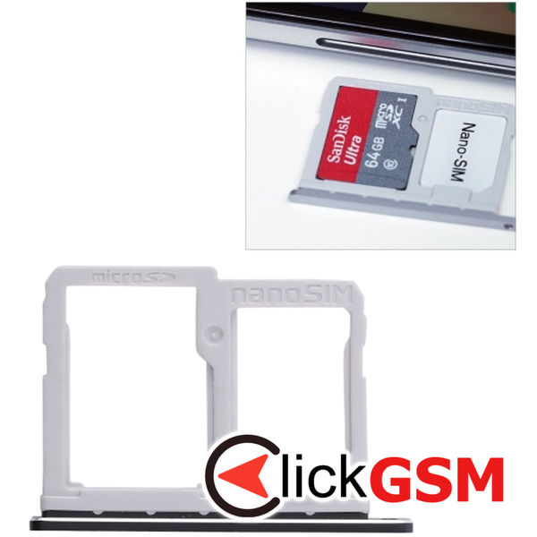 Piesa Piesa Suport Sim Cu Suport Card Black Lg Q6 26sr