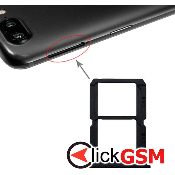 Piesa Suport Sim Cu Suport Card Black Oneplus 5t 221z