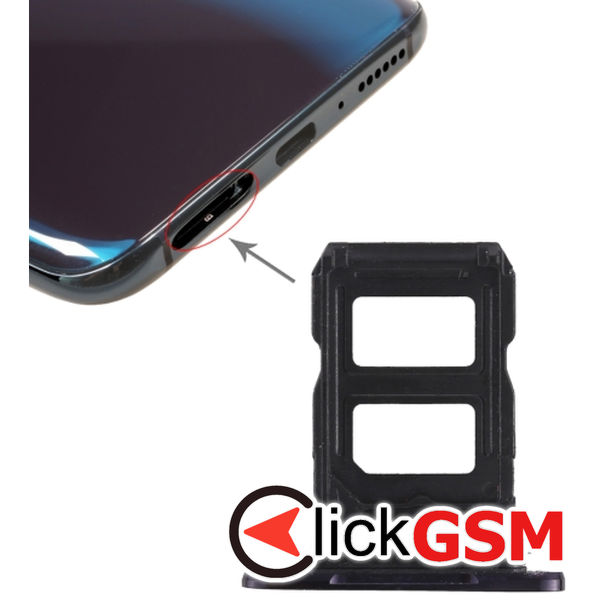 Piesa Piesa Suport Sim Cu Suport Card Black Oppo R17 Pro 1x1i