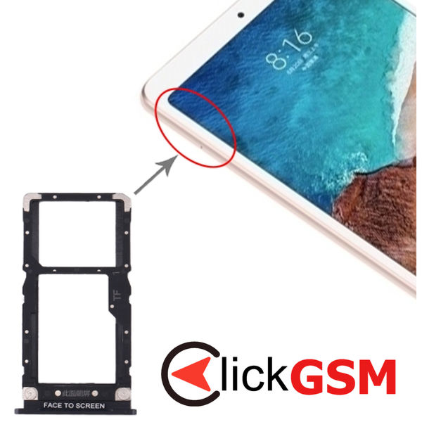 Piesa Suport Sim Cu Suport Card Black Xiaomi Mi Pad 4 1z49